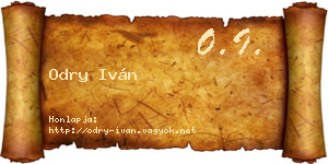 Odry Iván névjegykártya